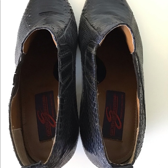 GIORGIO BRUTINI SNAKE SKIN MENS SHOE NAVY BLUE - Picture 3 of 3